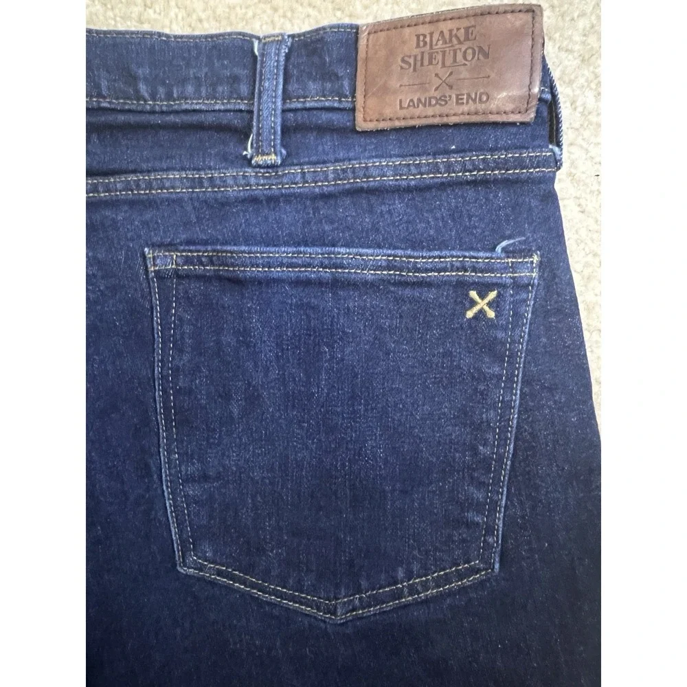 Blake Shelton Lands End Denim Jeans 46X29 Dark Wash Western Stretch‎ Straight